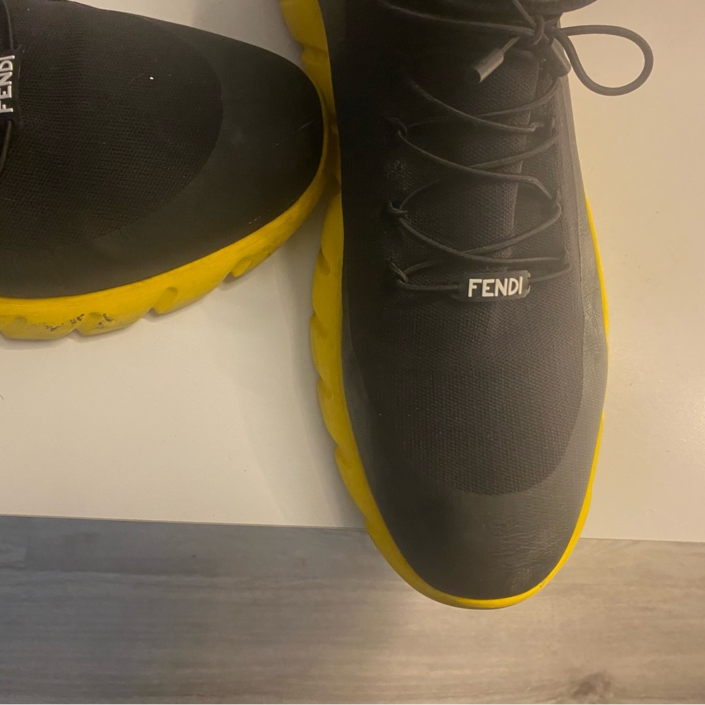 Fendi Black and Yellow Modern Sneakers